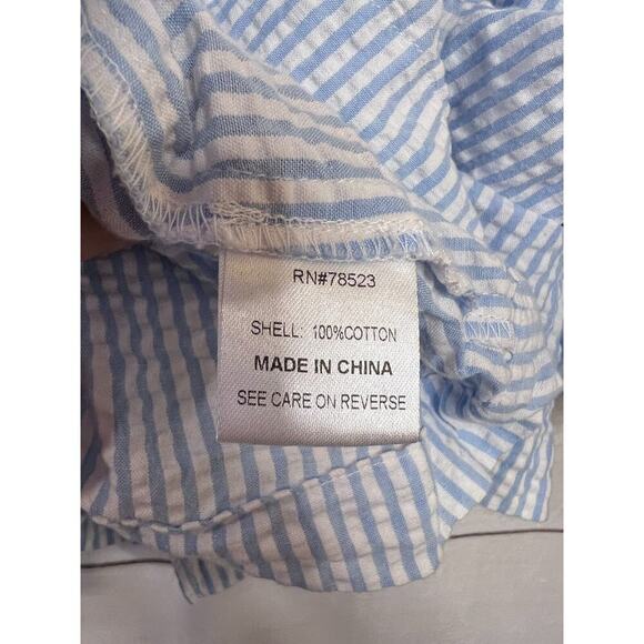 Luii Seersucker Lightweight Jacket Floral Emb. Size LG - Picture 9 of 10